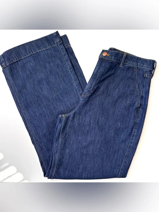 J. Crew Wide-Leg Denim Trouser Jeans BL905 Coastal Navy Size 29 - Picture 11 of 11